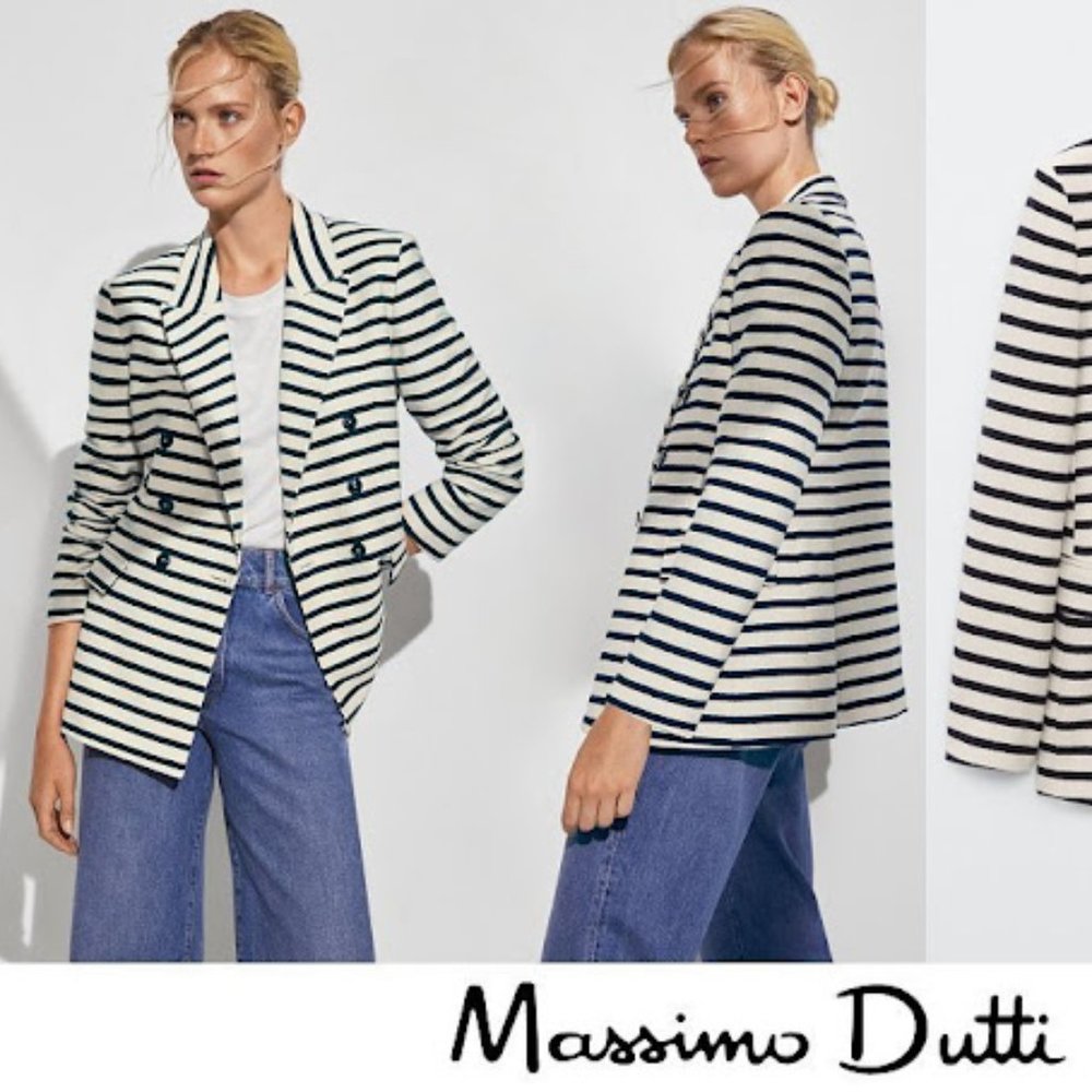 MASSIMO DUTTI Double-breasted striped blazer